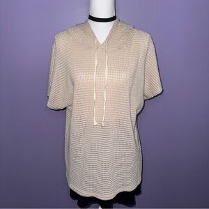 BiBi Oatmeal Waffle Knit Hooded Top